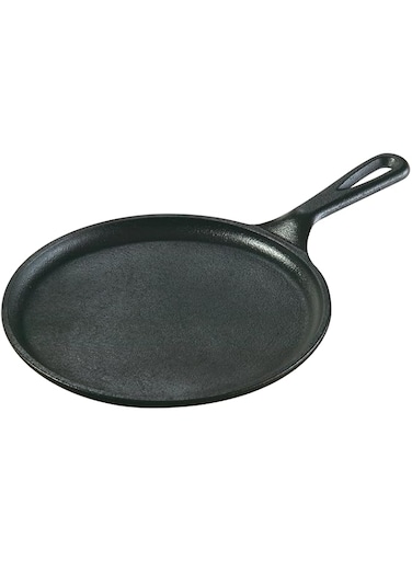 Lodge L6OG3 8.38 in Cast Iron Round Griddle, Black