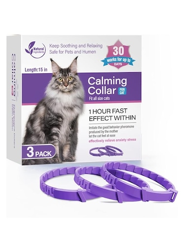 Tcllka 3 Pack Calming Collar for Cats and Kittens Pheromone Collar Efficient Relieve Reduce Anxiety Stress Pheromones Calm Relaxing Comfortable Breakaway Collars Adjustable for Small, Medium Large Cat