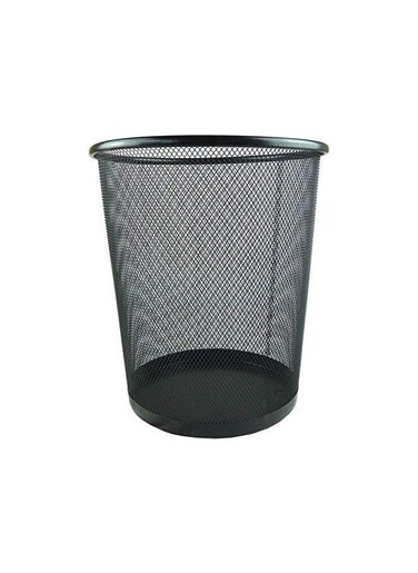 Partner Metal Mesh Waste Bin Round Large Black