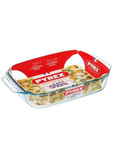 Pyrex Irresistible Rectangular Roaster 3.8L - Versatile Borosilicate Glass Kitchen Essential Clear