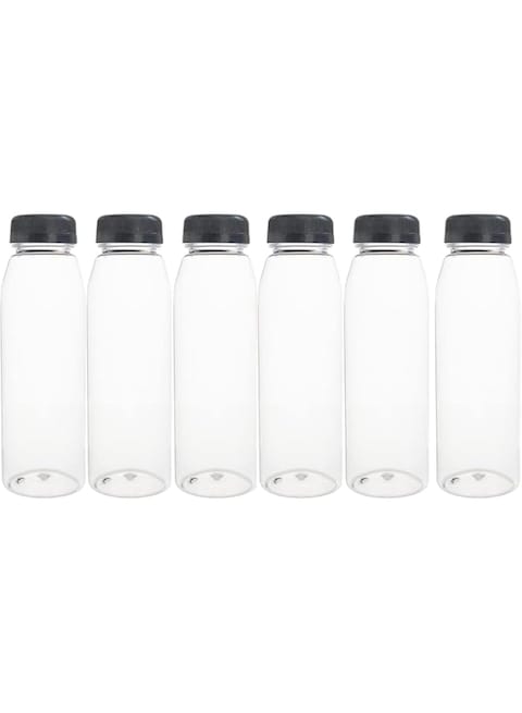 Juice Bottles, 400ml Clear Plastic Bottles With Caps &ndash; Milk Bottle, Water Bottles For Kids, Empty Bottle Zamzam Water Gym Water Bottle Reusable Plastic Juice Bottle Leak Proof 6-Pcs