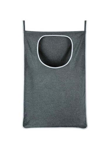 THE WHITE SHOP Laundry Bag, Grey, Modern, Hangable, 35x22 inches, 770 sq. in. Capacity, Zipper Closure, Space-saving, Machine Washable, With Door Hook And Adhesive, For Laundry Room, Bedroom, Bathroom