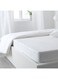 Linen Klub Twin Fitted Sheet 350TC 100% Long Staple Sateen Waeve Luxurious Quality With Elasticized Deep Pocket Cotton White 120x200cm