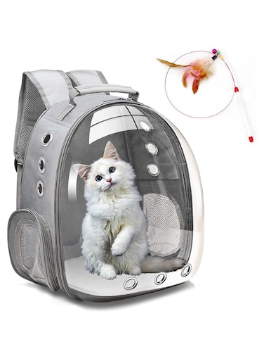 TOMVAES Cat Backpack Carrier Bubble,Pet Carrier Backpack, Airline-Approved, Cats and Puppies Ventilate Transparent Capsule Backpack, Designed for Travel, Walking, Hiking and Outdoor Use(Grey)