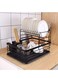 Dish Rack Kitchen Drying Stand Dish Rack Drain Rack Kitchen Organizer Dish Rack With Tableware Cutting Board Rack, Dish Rack Drainer Board Rack, 2-Layer Dish Racks For Home Kitchen (Black)