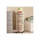 Rolling Storage Cart, Mobile Mesh Organiser with Wheels, White Metal Basket Tower for Kitchen