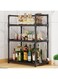 Silk Route 3-Tier Microwave Oven Stand Shelf, Black