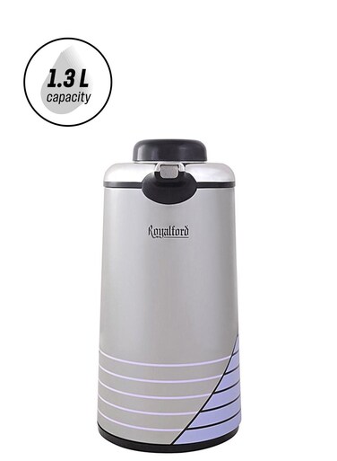High Quality Vaccum Flask Glass With Liner 1.3L Long Heat And Cold Retention, Comfortable Handle, Pouring Spot, RF5784 Grey/Black/Purple 1.3Liters