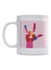 A Hand Pop Art Printed Mug Pink/Yellow/White