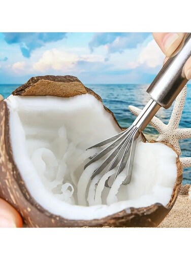 1pc Stainless Steel Kitchen Tool - Versatile Coconut Grater &amp; Fish Scale Remover - Durable, Safe, Essential Gadget for Effortless Cooking - Space-Saving Design