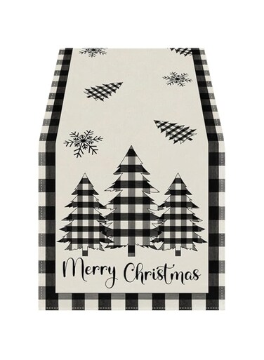 HIGHLAND PARTY Christmas Table Runner 72x12 Inches &ndash; Long Buffalo Plaid Christmas Table Dresser &ndash; Christmas Linen Table Runner Christmas Decorations for Home &ndash; Christmas Table Decorations