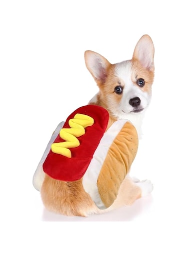 LUYAO Dog Hot Dog Costume, Funny Food Halloween Dog Costumes Pet Apparel Costume Halloween Party for Small Dogs Cats Pets (Small)