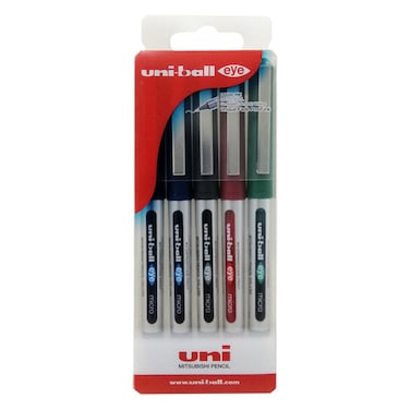 Uni-ball Eye Micro Liquid Ink Rollerball Pen Wallet 5 PCS