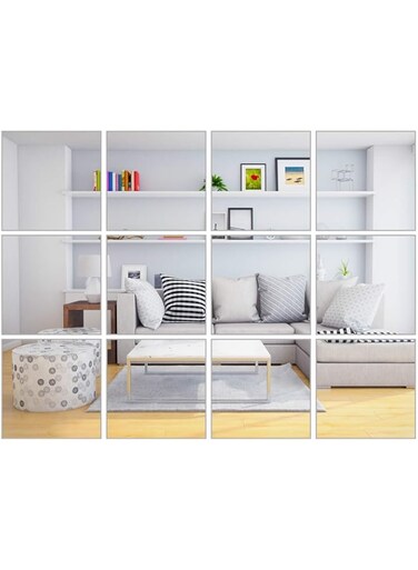 BPA Mirror Sheets Flexible Non Glass Mirror Plastic Mirror Self Adhesive Tiles Mirror Wall Stickers 30 Pieces.