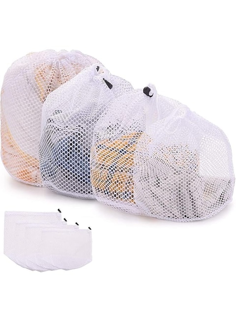 4 Pcs Laundry Bag, Heavy Duty Large Laundry Bags, Drawstring Laundry Bag, Locking Drawstring Closure and Machine Washable, for Men and Women, for Vest, Mattress, Blanket, Socks and Baby Clothing