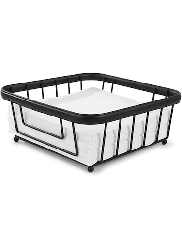 Spectrum Diversified 010591016458 Ashley Flat Napkin Holder, Black
