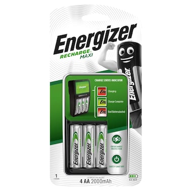 Energizer Recharge MAXI Charger  with 4 AA Rechargeable Batteries