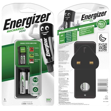 Energizer ACCU Recharge MINI AAA Batteries (700mAh)  Pack of 2 with Charger