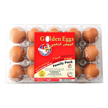 Al Jazira Large Brown Eggs Family Pack, 15 PCS