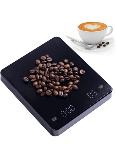 Excefore Digital Coffee Scale with Timer, 3kg/0.1g High Precision Pour Over Drip Espresso Scale, Drip Coffee Scale with Touch Sensor Operation and Backlight LCD Display (Classic Black)