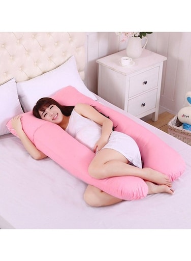 Maternity Pillow Cotton Pink 120x80cm