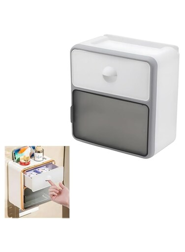 Joyzzz Paper Towel Dispenser Wall Mount, Commercial Tissue Paper Dispenser Organizer Box, No Drilling or Screws Install Wall Mounted Bathroom Storage Shelf, Bathroom Shelf Rack for Bathroom