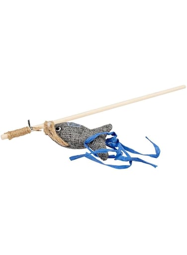 Duvo+ ECO Navy Playing Rod Fish Catnip 9x16,5x40cm Multicolour