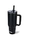 40 oz Water Bottle with Handle &amp; Flip Straw - Fits in Cup Holder, Leak Resistant Tumbler-Reusable Insulated Stainless Steel - Gifts for Women &amp; Men, Black