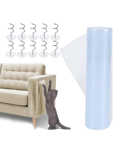 FDTY 30 cmx5 m Cat Scratch Protection, Anti Scratch Cat Training Tape, Furniture and Walls Dog &amp; Cat Scratching Film, Anti-Scratch Tape for Surface Protection, Sofa, Door Protection