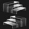 Janaden Acrylic Riser Display Stand - Transparent Display Case for Collectibles, Cupcakes, and Jewelry (Pack of 6)