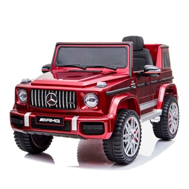 Lovely Baby LB 0002DX Ride-On Jeep for Kids, 12V Battery Car with Remote Control, Leather Seat, EVA Wheels, Painted Body, LED Lights &amp; Music &ndash; Ages 2 to 7 Years - Red