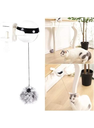 Aoweika Interactive Cats Toy, Cat Teaser Toy Yo-Yo Lifting Ball, Automatic Lifting Cat Toy, Electric Flutter Rotating Toy for Cats, Funny Cat Ball Pet Toy for Kitten or Cat(Battery not included)