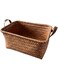NOVOLAN Handwoven Storage Basket Sundry Storage Rack, Imitation Rattan Design, Vintage Luxury, Selected Pu Leather Handles, Good Breathability &amp; Moisture Resistance, For Snacks Toys &amp; More 38x28x20cm