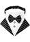 Dog Tuxedo, Dog Wedding Bandana Collar with Bow Tie, Adjustable Dog Tux Formal Dog Costumes for Small Medium Large Dogs (Black Stripe, M)