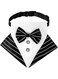Dog Tuxedo, Dog Wedding Bandana Collar with Bow Tie, Adjustable Dog Tux Formal Dog Costumes for Small Medium Large Dogs (Black Stripe, M)