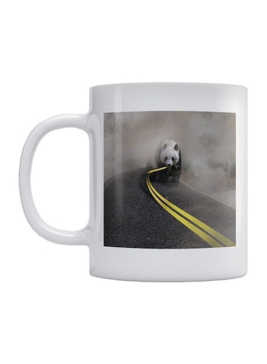 Panda Printed Mug White/Grey/Yellow