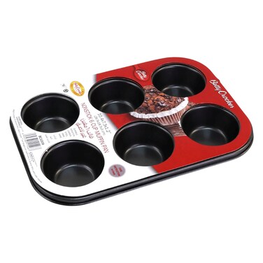 Betty Crocker, 6 Cup Muffin Pan, Non-stick, 26.5x18.5x3cm