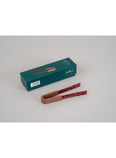 Tong for Bukhor and Charcoal Briquets - Heat-Resistant, Precision Grip - Ideal for Handling Hot Coals RED tong with BROWN handles