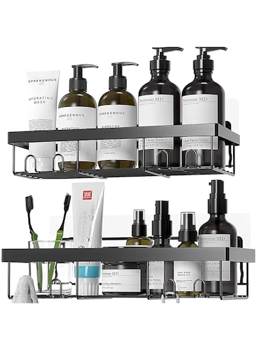 Sulfar Bathroom Shelf,bathroom wall shelf 2-Pack No Drilling Stainless Steel Shower Shelves for Bathroom Storage