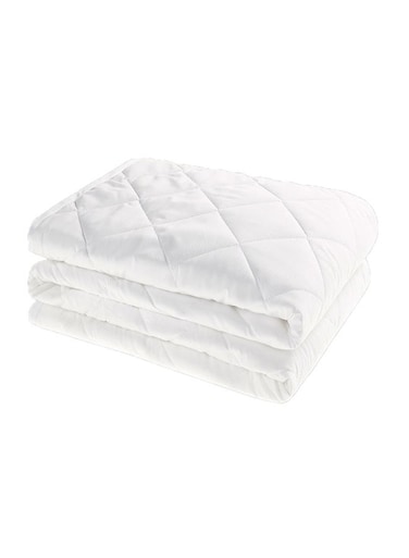 Soft Quilted Mattress Protector Fabric White 90x190cm