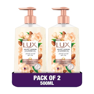 لوكس غسول اليدين السائل المعطر برائحة الياسمين المخملي 500 ملل حزمة من 2