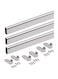 ABBASALI 95 Cm Wardrobe bar   Clothes Rod - Closet and Cupboard Organizer   Chromed Steel with Fittings - Easy Installation   Rail Coat Rack Wall or Clothes Rail - Pack of 3