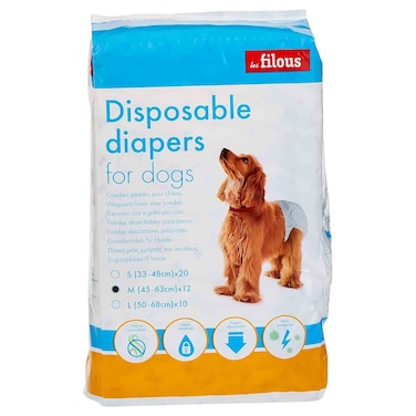 Les Filous Disposable Diapers for Dogs, Small (33 - 48 cm), 20 Count
