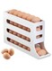 Egg Holder for Fridge, 4 Tiers Auto Rolling Fridge Egg Organizer, Space-Saving Egg Dispenser Holder, 30 Eggs Fridge Egg Rack Large Capacity Egg Dispenser for Refrigerator (White)