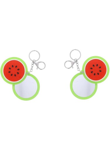 ALISSA 2Pcs Kiwi Chain With Mirror Cute Fruit Keyholder