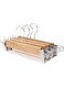 HALAMODO 4PCS Wooden Suit Hangers, Smooth Finish Solid Wood Coat Hanger with Non Slip Pants Bar, Jacket, Pant, Dress Clothes Hangers