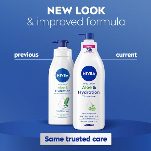 NIVEA Body Lotion, Normal to Dry Skin, Aloe &amp; Hydration, 400ml