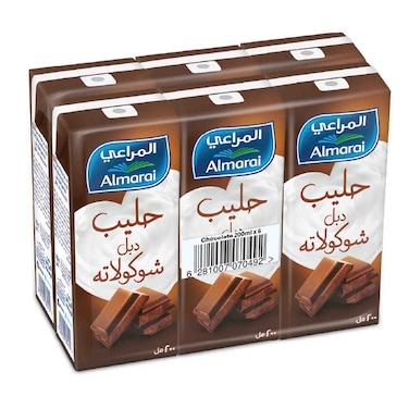 المراعي حليب بنكهة الشوكولاته المزدوجة 200 ملل حزمة من 6