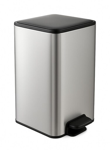 12L Stainless Steel Trash Bin with Pedal, Soft-Close Lid &amp; Smudge-Resistant Finish, Durable Waste Bin for Kitchen, Office &amp; Home Use