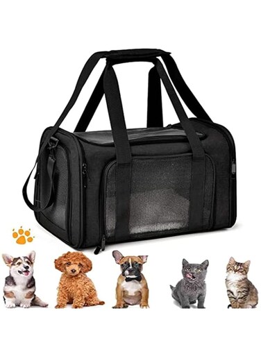 Sharaf ALI 4 Sides Soft Cat Dog Carrier Bag Carry 15kg/25 LBS for Small Dogs and Large Cats, Lightweight Collapsible Pet Travel Carrier with Mesh Entrance,Cat Dog Bag Carrier for Travel,Outdoor
